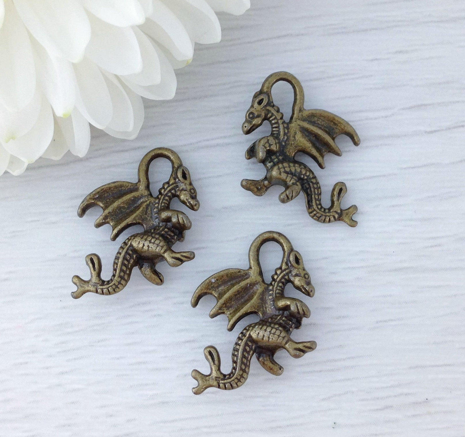 Bulk Dragon Charms 20/50pcs Antique Bronze Mythical Charms Etsy
