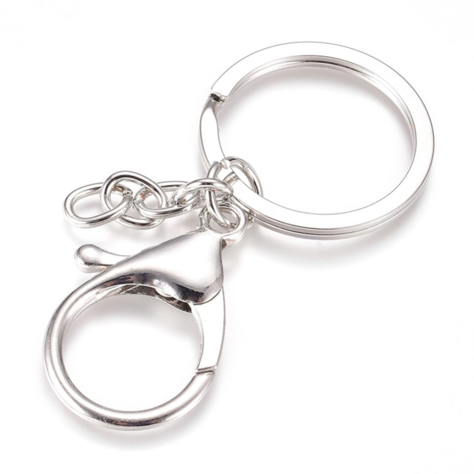 4/10/20pc Silver Plated Lobster Clasp with Ring 69mm Key Ring Etsy