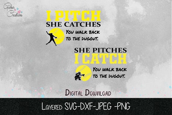 Softball Dad & Mom Shirt - I Catch, She Pitches Softball Dad & Mom Shirt - I Catch, She Pitches
