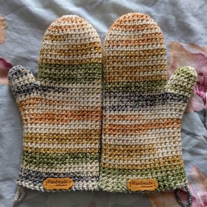 Handmade Crocheted Double Strength Oven Mitts