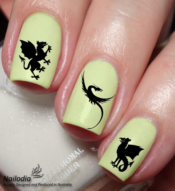 Dragon Nail Art Stickers Decal Wrap Etsy image 0 - Dragon Nail Art Stickers Decal Wrap Etsy