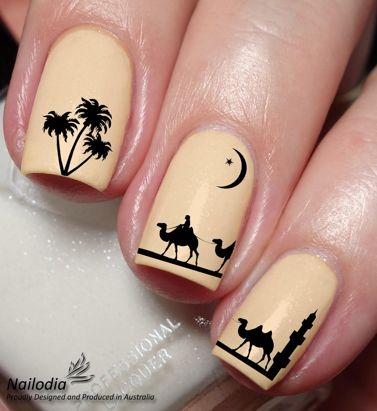 Arabic Theme Camel Palm Nail Art Sticker Water Transfer Decal Etsy