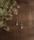 Cottagecore Flower Dangle Earrings, Handmade Dainty Jewelry, Boho Floral Jewelery Gift For Her, Enamel Nature Earrings, Lily Of The Valley product logo