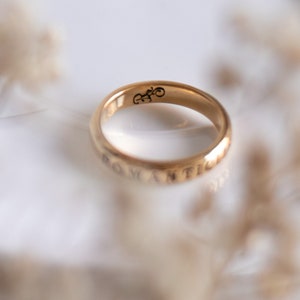 Romanticize Ring Gold, Engraved Ring, Coquette Jewelry, Dark Academia Jewelry, Personalized Ring, 18K Gold plated Rings, Romantic Jewelry image 3