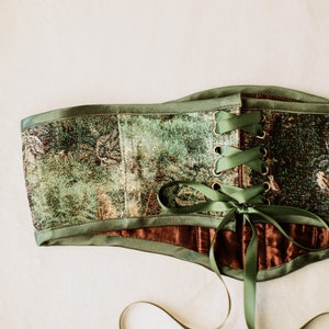 Woodland Waist Corset, Nature Waist Belt, Vintage Style Fairycore Accessories, Whimsigoth Accessories, Forest Print Belt Fairy Corset image 6