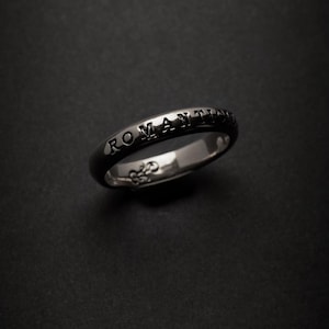 Romanticize Silver Engraved Ring Dainty Jewelry Gift For Her Unique Waterproof Jewellery Stacking Ring Personalised Stainless Steel Jewelry