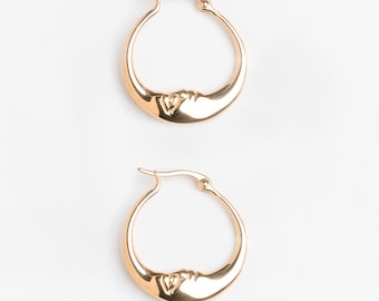Gold Moon Hoop Earrings Celestial Jewelry Vintage Style Jewelry Coquette Earrings Vintage Moons Jewelry Christmas Gift For Her