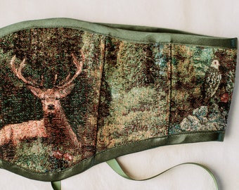 Woodland Waist Corset, Nature Waist Belt, Vintage Style Fairycore Accessories, Whimsigoth Accessories, Forest Print Belt Fairy Corset