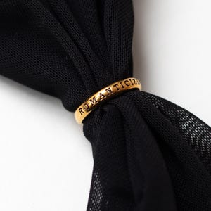 Anel delicado gravado em ouro, joia minimalista, presente para ela, joias personalizadas, anéis vintage românticos de aço inoxidável e ouro 18K