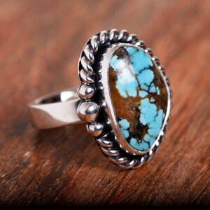 Turquoise and Silver Ring, Natural Warm Springs Nevada Turquoise, Handmade Jewelry
