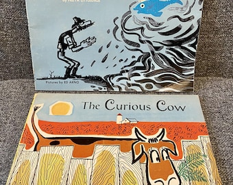 Vintage 1960s/1970s Scholastic Paperback Books Set of 2 Magic Fish and Curious Cow