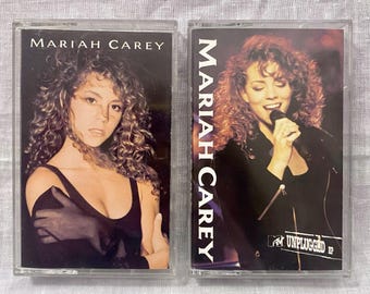 Mariah Carey Vintage 90s Cassette Tapes Set Of 2 Albums Debut and MTV Unplugged