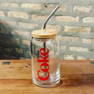 Diet Coke Glass Can Tumbler | Can Glass | Soda Can Glass | Pop Brand Can Glass | Birthday Gift | Coca Cola Can | Diet Coke Gift