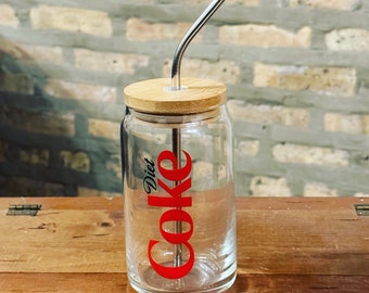 Diet Coke Glass Can Tumbler | Dr Pepper Can Glass | Jack & Coke Glass | Pop Brand Can Glass | Birthday Gift | Coca Cola Can