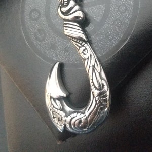 Sterling Silver Fish Hook Necklace -  UK