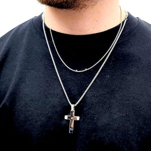 Personalized Stainless Steel Cross Necklace: Engraved Crucifix Pendant