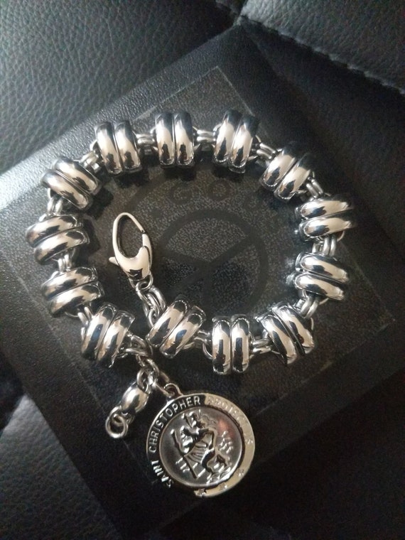 Personalised st christopher best sale bracelet
