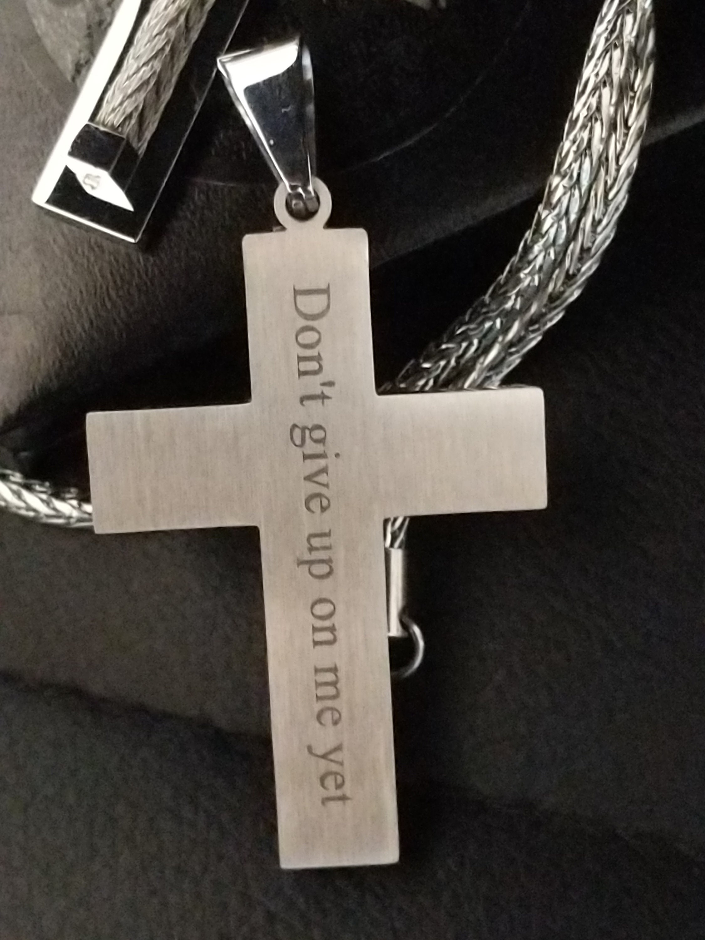 Mens Personalised Cross Necklace Large Chunky Engraved Silver Etsy UK