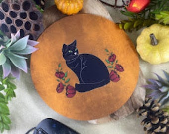 Black cat mouse pad