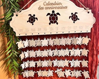 Wooden birthday calendar: Turtles (two models to choose from)