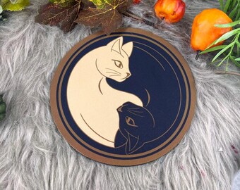 Mouse pad: Feline Duo - Yin Yang