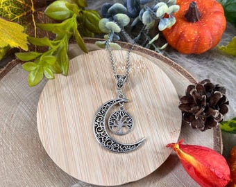 Moon and Tree of Life Necklace