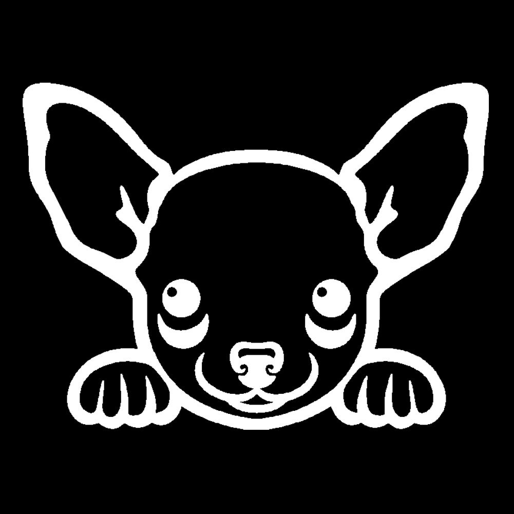 2 Pack - Chihuahua Peeking Cute Dog 5" Vinyl Decal Window Sticker - Thumbnail 2