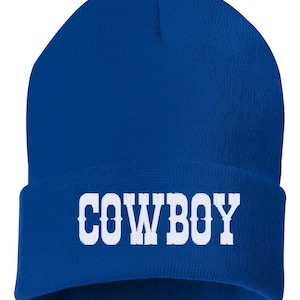 COWBOY con un sombrero de gorro bordado, regalo bordado, papá, hombre, sombrero de invierno unisex, gorro con puños, regalo, gorro