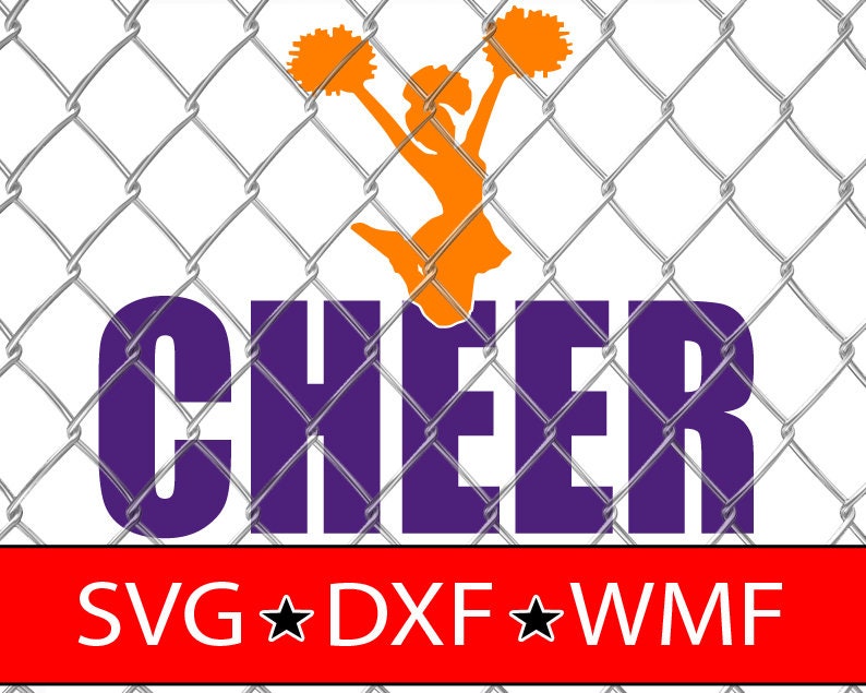 Cheer with Jumper 2 color - SVG Cut File DXF Silhouette Studio Vinyl Digital Cut Files for Cricut, Silhouette