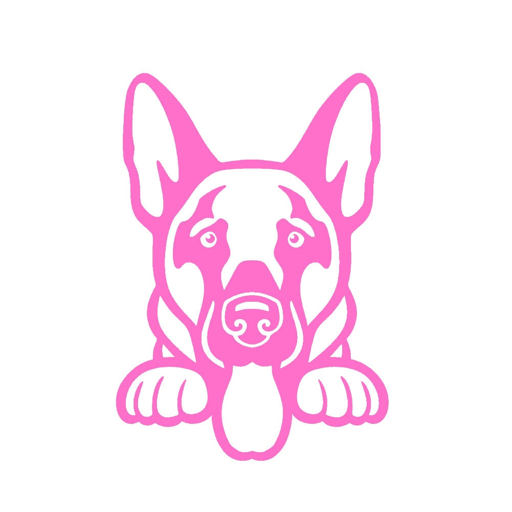 German Shepherd Peeking Cute Dog 11" Vinyl Decal Window Sticker - Thumbnail 4