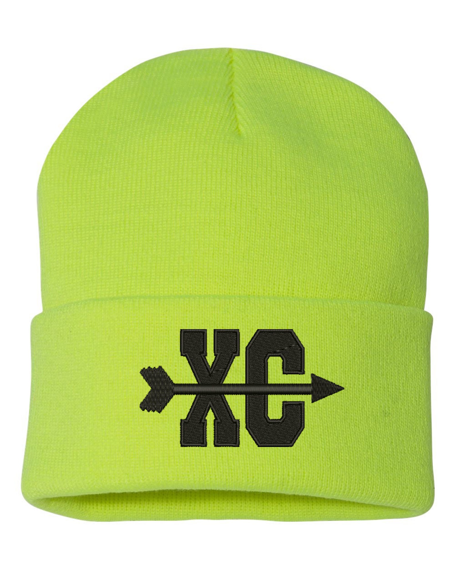 Cross Country XC Symbol Cuffed Embroidered Beanie Hat Etsy