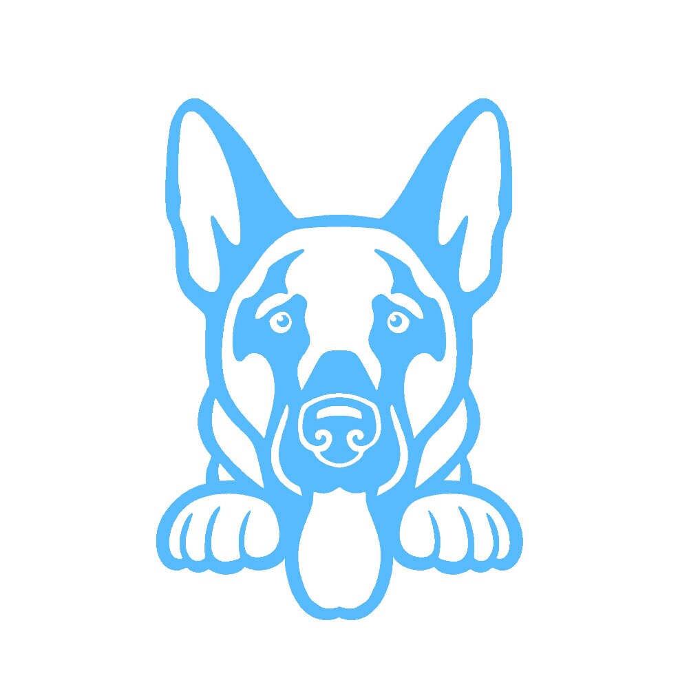 German Shepherd Peeking Cute Dog 11" Vinyl Decal Window Sticker - Thumbnail 3
