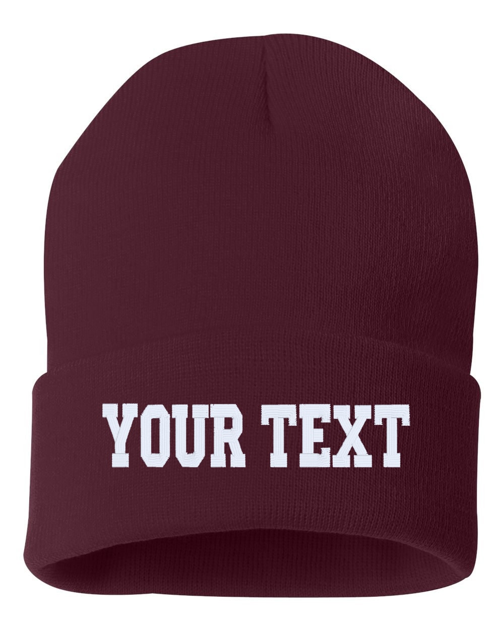 Custom Embroidered Cuffed Beanies, Embroidery Cap, Personalized Hat, Text Knit Hat, 12" Beanie, Winter Hat , Hat Beanie, Cuffed Beanie - Thumbnail 6