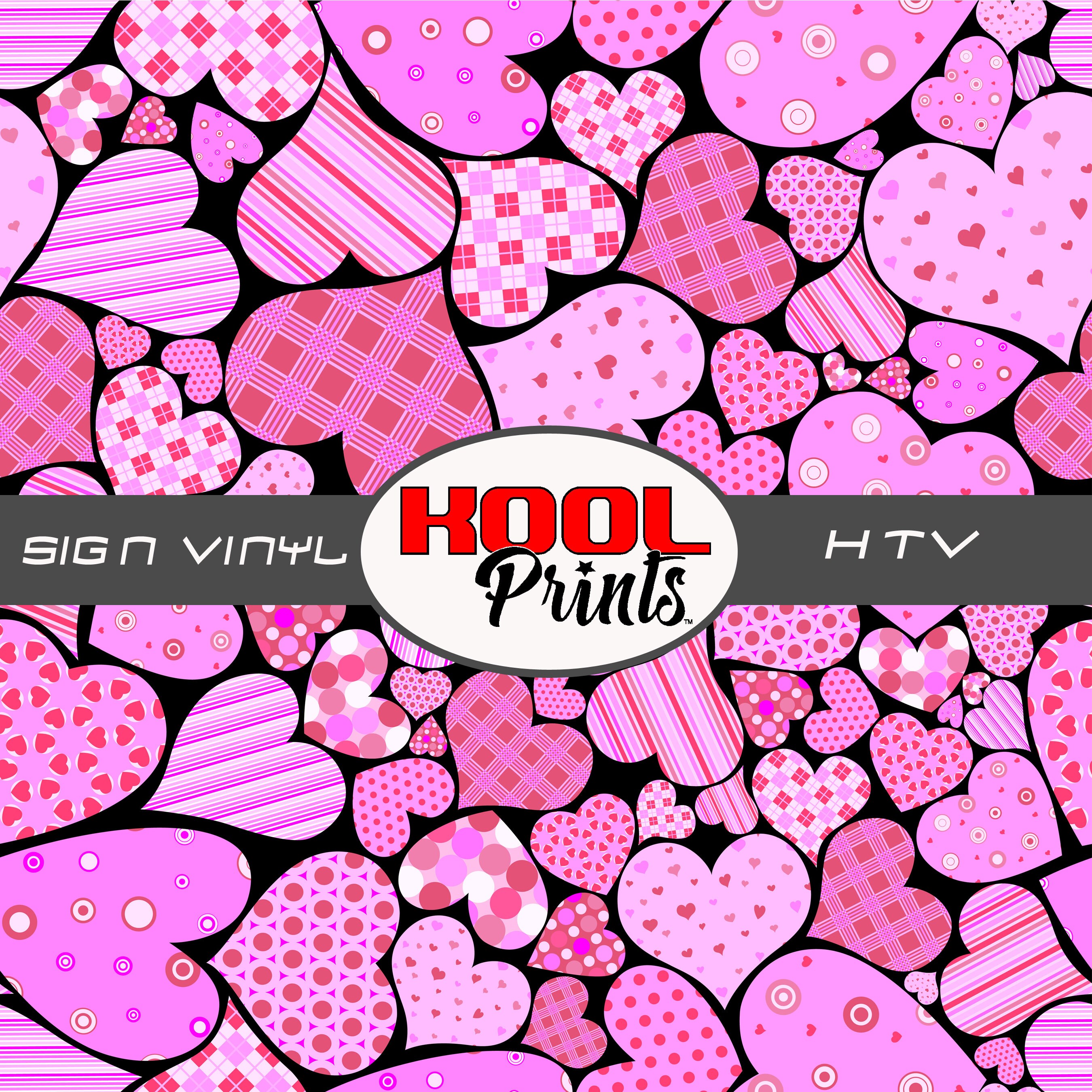 Kool Prints™ Fill My HEART 739 Pattern Printed Vinyl, Printed Patterned Vinyl, HTV and Outdoor Vinyl, HTV, Decal Vinyl, Monogram Vinyl