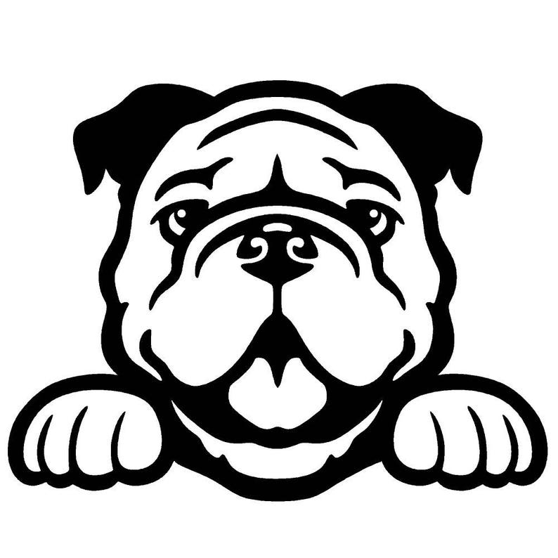 Cute Bulldog Sticker Decal Peeking Bulldog You choose the color