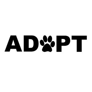 ADOPT with Paw (2-Pack) Cat Dog Pet  - 6&quot;  Vinyl Decal Window Sticker