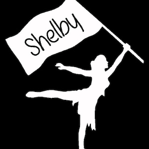 2-Pack - Custom COLOR GUARD &quot;Add Name&quot; Girl 4&quot; Vinyl Decal Window Sticker