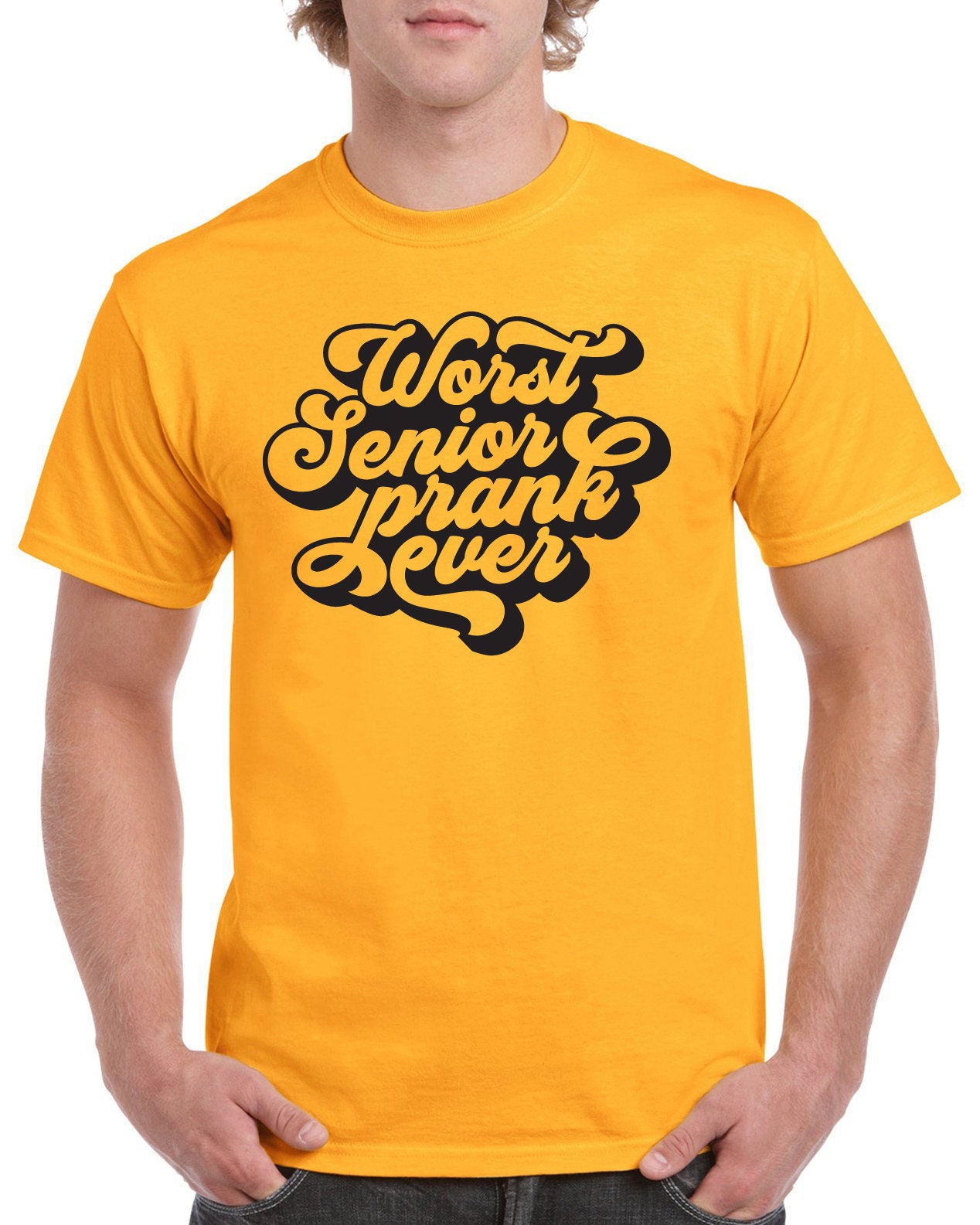StickerDad® Worst Senior Prank Ever T-Shirt - Personalizable - 100% Cotton Tee - High Quality - Made in the USA - Thumbnail 3
