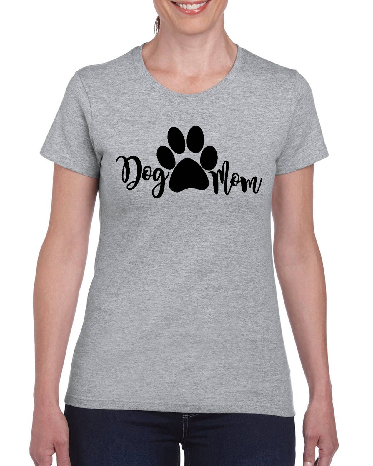 DOG MOM V1 Woman's T-shirt by StickerDad®  - 100% Cotton Tee - High Quality - Made in the USA - Thumbnail 2