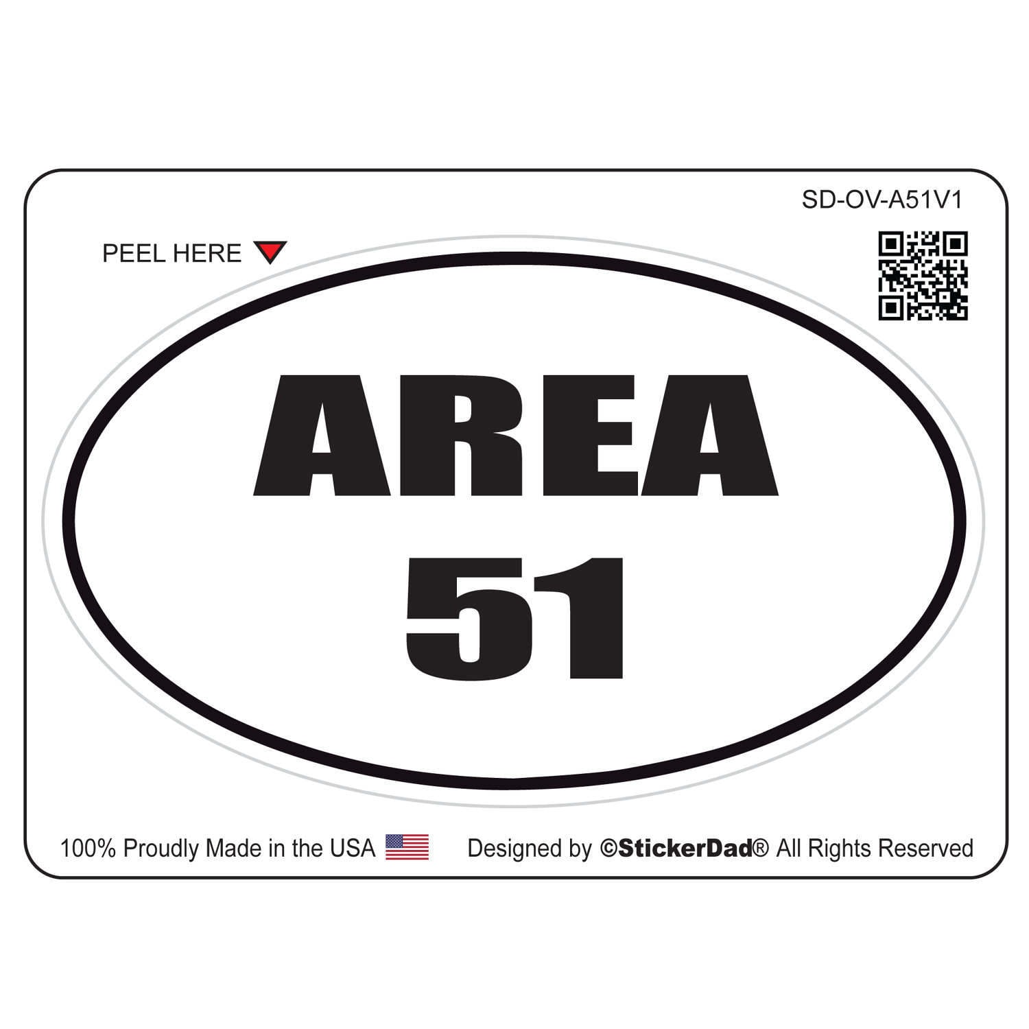 2 Pack - Area 51 Oval - size: 4" - Full Color Printed Vinyl Decal Hard Hat Helmet Window Sticker