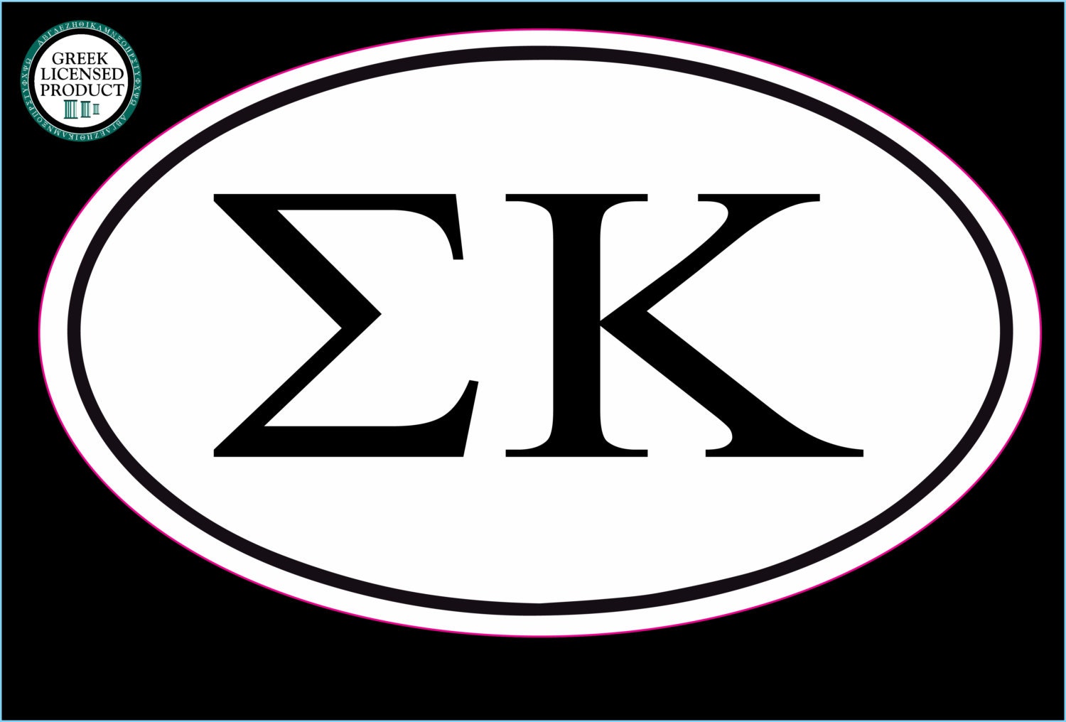 SIGMA KAPPA euro oval 5" Full Color Printed Vinyl Decal Window Sticker "Officially Licensed Product".