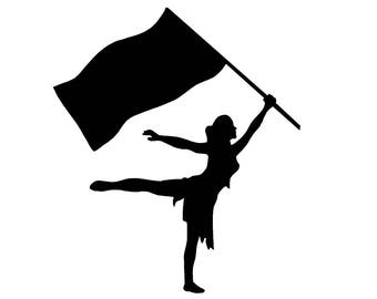 2 Pack - COLOR GUARD Girl 8" Vinyl Decal Window Sticker