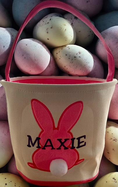 Personalized Easter Basket, Embroidered Name Easter Baskets, Kids Easter Gift,Bunny Basket for Kids, Easter Bags for Boys Girls Easter Gifts - Thumbnail 6