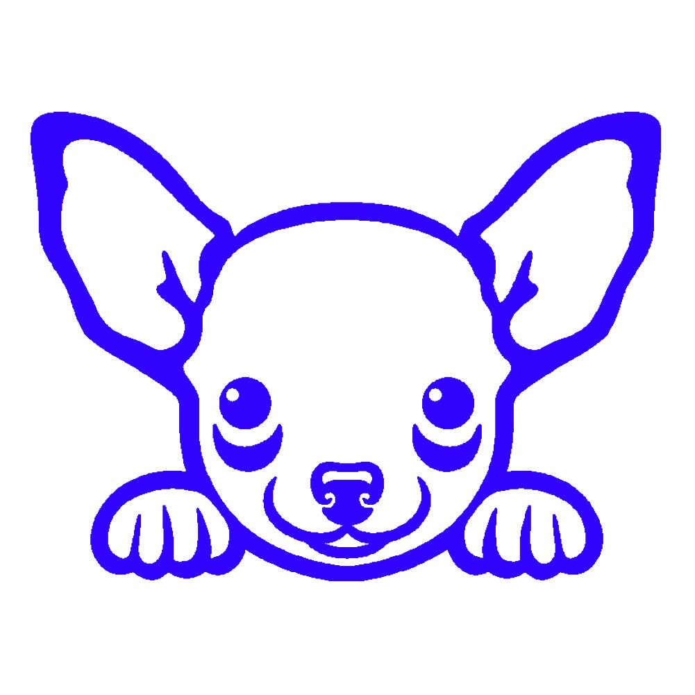 2 Pack - Chihuahua Peeking Cute Dog 5" Vinyl Decal Window Sticker - Thumbnail 3