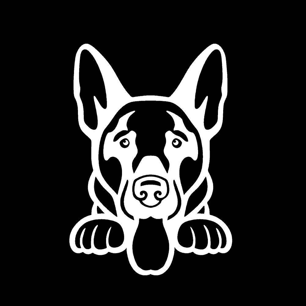 German Shepherd Peeking Cute Dog 11" Vinyl Decal Window Sticker - Thumbnail 7