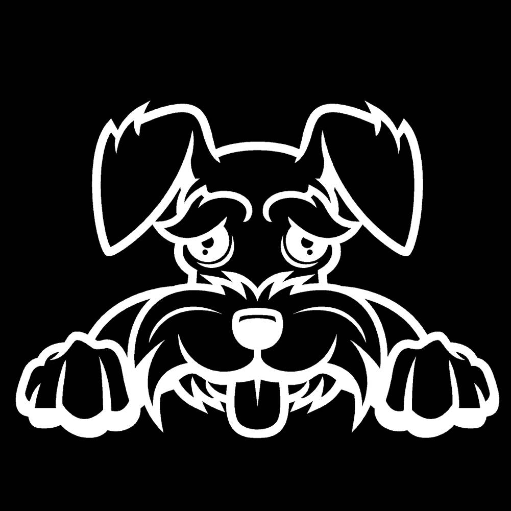 2 Pack - Schnauzer Peeking Cute Dog 5" Vinyl Decal Window Sticker - Thumbnail 7