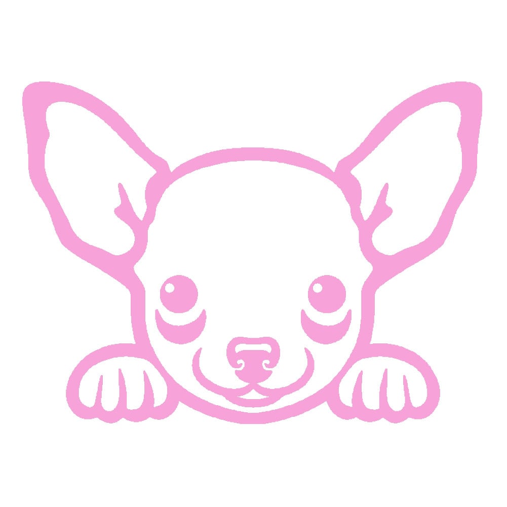 2 Pack - Chihuahua Peeking Cute Dog 5" Vinyl Decal Window Sticker