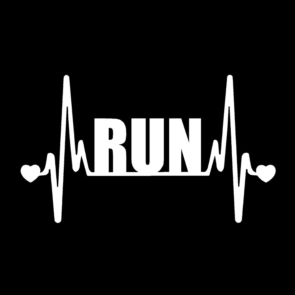 RUN Marathon Running V2 Heartbeat Lifeline  - 7"  Vinyl Decal Window Sticker - Version 2 Version 2 - Thumbnail 6