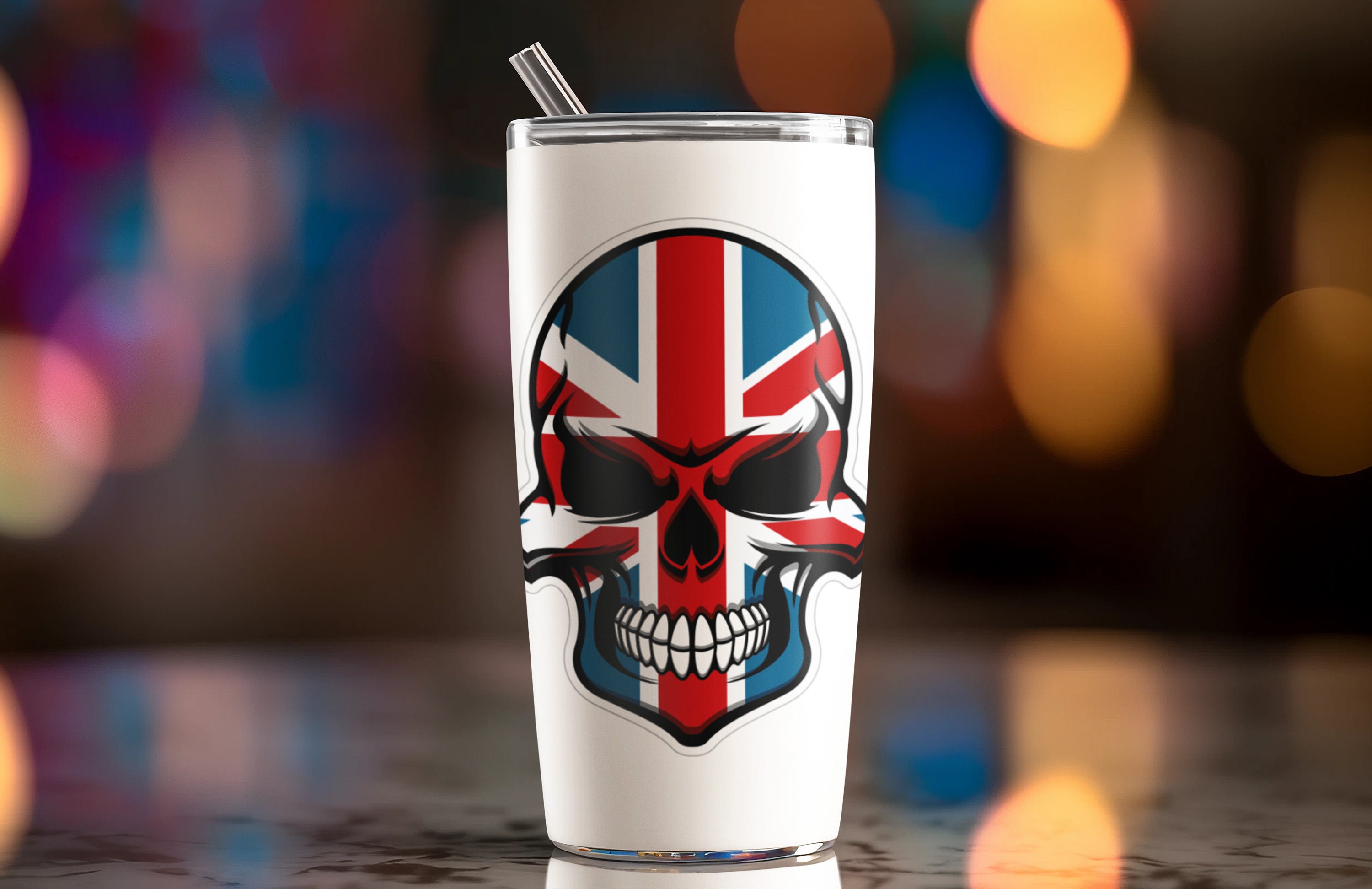 STICKER DAD Flag Skull Great Britain Full Color Printed Sticker - Size-5" Color-Full - for Windows, Walls, Bumpers, Laptop, Lockers, etc. - Thumbnail 4