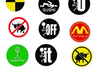 Helmet Sticker Bundle 122818 (9 Stickers Included)  Full Color Printed Vinyl Decal Hard Hat Helmet Window Sticker
